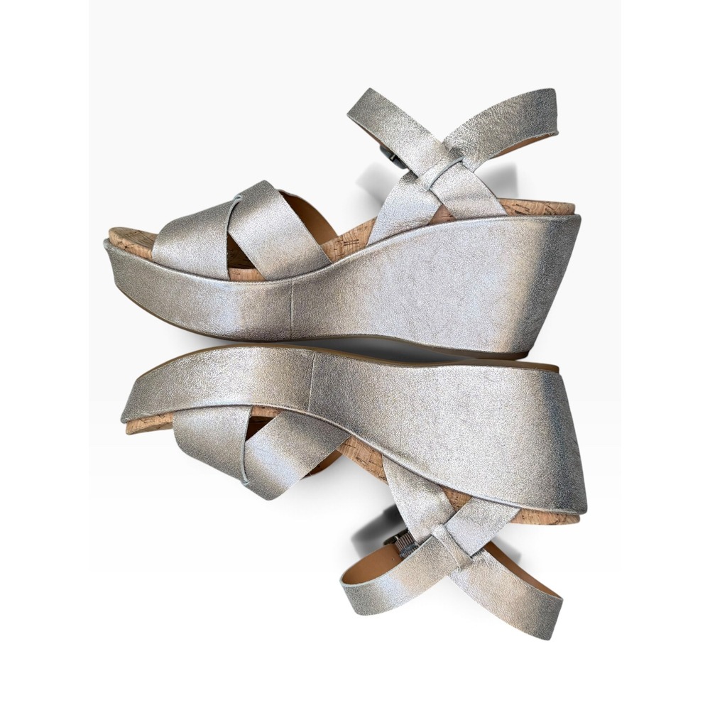 Kork-Ease Ava 2.0 Platform Wedge Sandal Womens 9 Champagne Gold Metallic Leather - Picture 8 of 12